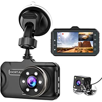 Dash Cam Front and Rear CHORTAU Dual Dash Cam 3 inch Dashboard Camera Full HD 170° Wide Angle Backup Camera with Night…